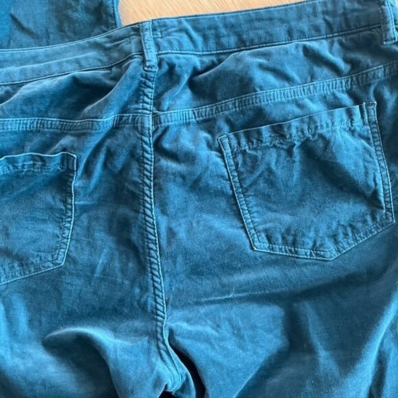 J. Mclaughlin Straight Leg Velour Pants Aqua Blue Green Womens Size 14 Stretch - Picture 10 of 10